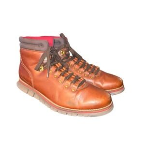 Cole Haan Zerogrand Hiker Boot Men 9.5WIDE British Tan Leather Waterproof C33471